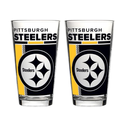 Pittsburgh Steelers Logo Brands Two-Piece 16oz. Pint Glass Set