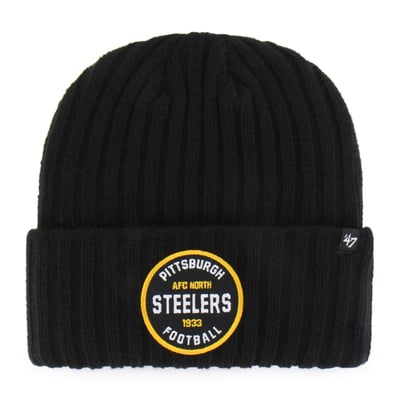  Pittsburgh Steelers '47 Ribbed Snowdrift Cuffed Knit Hat - Black