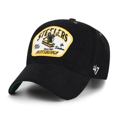 Pittsburgh Steelers '47 Throwback Accordia Corduroy MVP Adjustable Hat - Black
