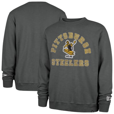 Pittsburgh Steelers '47 Calderwood Well Worn French Terry Sweatshirt - Charcoal
