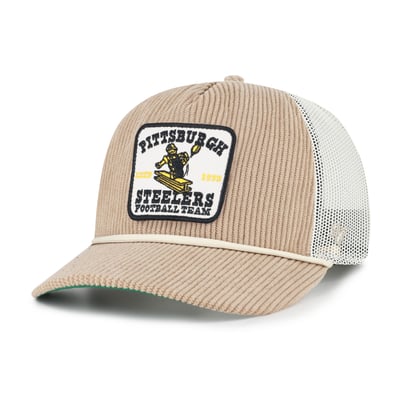 Pittsburgh Steelers '47 Throwback Cordlandia Hitch Adjustable Hat - Khaki
