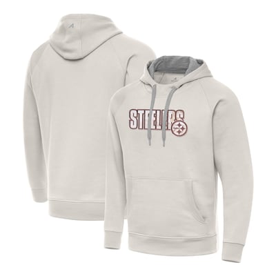 Pittsburgh Steelers Antigua Woodland Camo Victory Hoodie - Cream