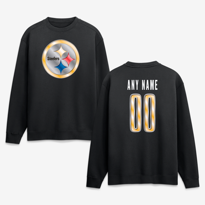 Pittsburgh Steelers  Forged Mascot Personalized Name & Number Sweatshirt - Black
