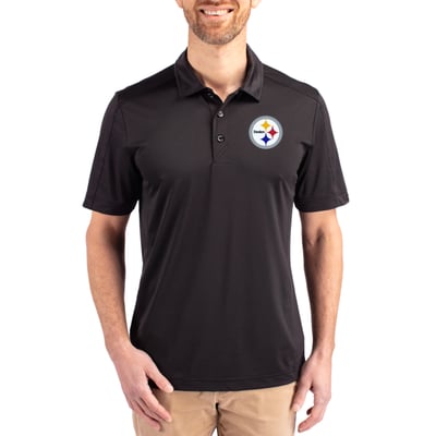 Pittsburgh Steelers Cutter & Buck Prospect Textured Stretch Polo - Black