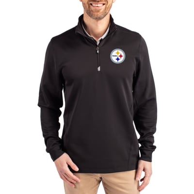  Pittsburgh Steelers Cutter & Buck Traverse Stretch Quarter-Zip Top - Black
