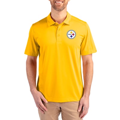 Pittsburgh Steelers Cutter & Buck Prospect Textured Stretch Polo - Gold