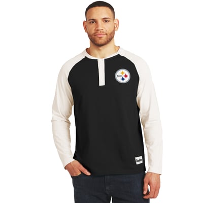 Pittsburgh Steelers Darius Rucker Collection by Fanatics Henley Long Sleeve T-Shirt - Black/Cream
