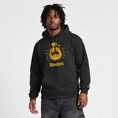  Pittsburgh Steelers Disney x Champion Powerblend Full Front Sweatshirt - Black