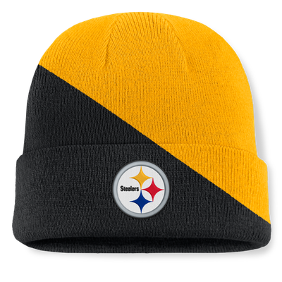 Pittsburgh Steelers Fanatics Tilt Cuffed Knit Hat - Gold/Black