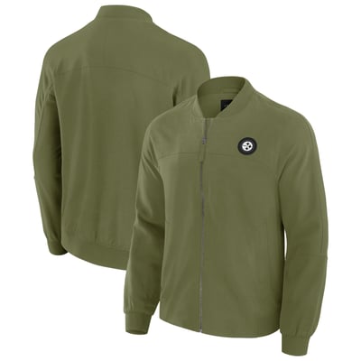 Pittsburgh Steelers J. Palmer Lightweight Cover-4 Tri-Blend Full-Zip Jacket - Olive