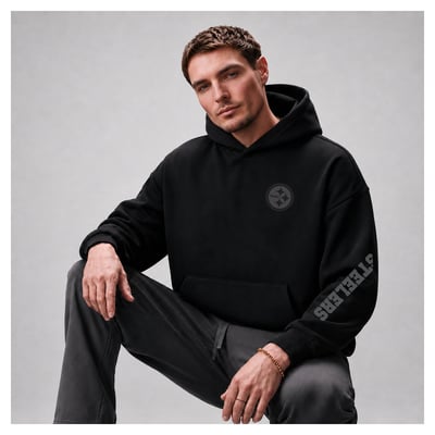Pittsburgh Steelers Levelwear Dark Matter Luxe Signature Tri-Blend Hoodie - Black