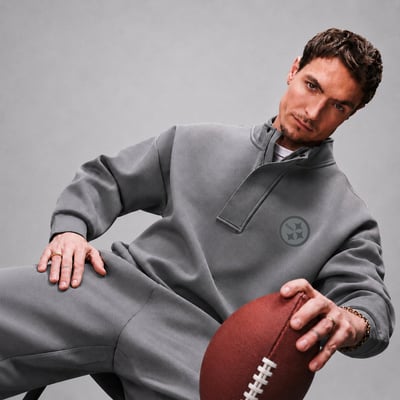  Pittsburgh Steelers Levelwear Core Logo Luxe Stein 1/4 Zip Pullover - Gray