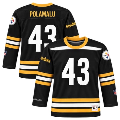 Troy Polamalu Pittsburgh Steelers Mitchell & Ness Hockey Jersey - Black
