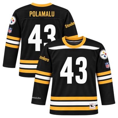 Troy Polamalu Pittsburgh Steelers Mitchell & Ness Hockey Jersey - Black
