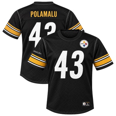 Troy Polamalu Pittsburgh Steelers Mitchell & Ness Men's Retired Player Mesh Crewneck Top - Black