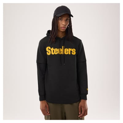 Pittsburgh Steelers New Era Functional Fandom Twofer Hoodie - Black
