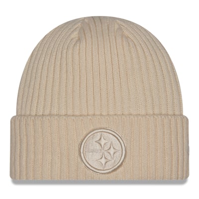  Pittsburgh Steelers New Era Color Pack Cuffed Knit Hat - Cream