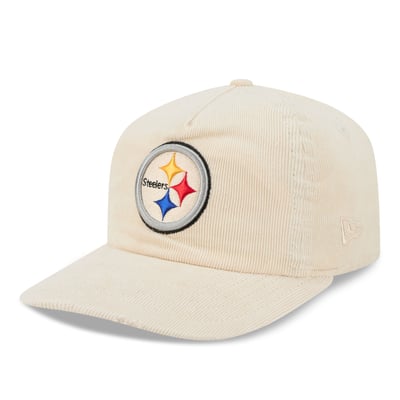 Pittsburgh Steelers New Era Corduroy 19TWENTY Adjustable Hat - Cream