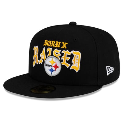 Pittsburgh Steelers New Era x Born x Raised 59FIFTY Fitted Hat - Black