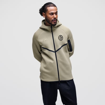 Pittsburgh Steelers Nike Tech Fleece Raglan Full-Zip Windrunner Hoodie - Olive