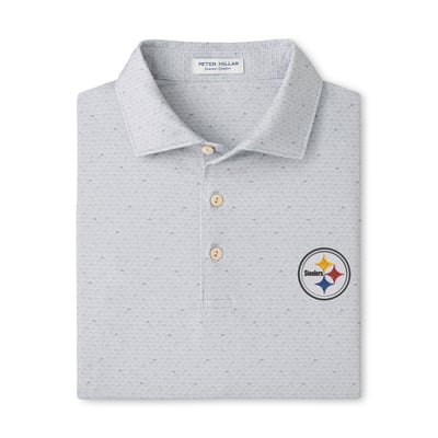 Pittsburgh Steelers Peter Millar On The Ball Performance Jersey Polo - Gray