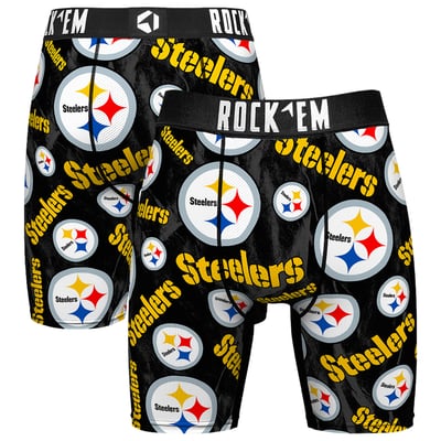  Pittsburgh Steelers Rock Em Logo Boxer Briefs - Black