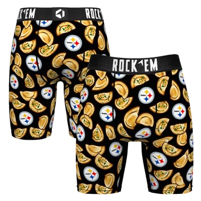  Pittsburgh Steelers Rock Em Pierogis Boxer Briefs - Black