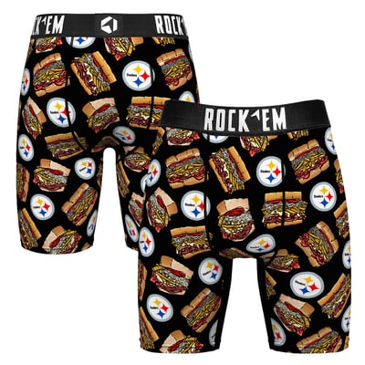  Pittsburgh Steelers Rock Em Primanti Sandwich Boxer Briefs - Black