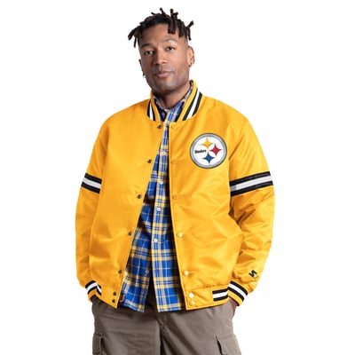 Pittsburgh Steelers Starter Courtside II Alternate Logo Varsity Full Snap Jacket - Gold