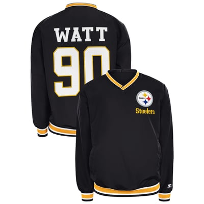 T.J. Watt Pittsburgh Steelers Starter Player Layer V-Neck Pullover - Black