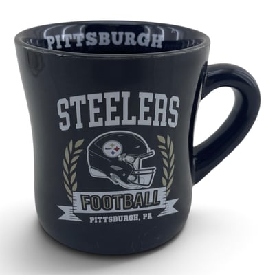 Pittsburgh Steelers Pegasus 11oz. Helmet Crest Wordmark Ceramic Mug