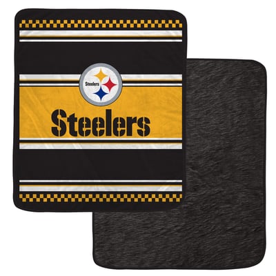 Pittsburgh Steelers Pegasus 60" x 70" Checkered Dash Faux Fur Blanket