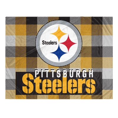 Pittsburgh Steelers Pegasus Fan-mily Bold Plaid Oversized 60" x 90" Ultra Cozy Blanket