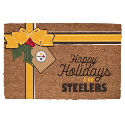 Pittsburgh Steelers 20" x 30" Holiday Gift Wrap Coir Door Mat
