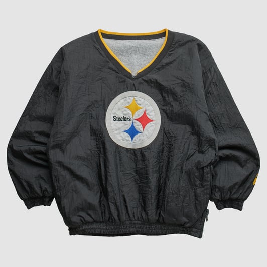 Pittsburgh Steelers 2000s Pullover Jacket - Black - XXS by Fanatics Real Vintage