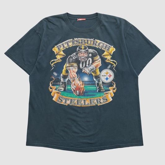 Pittsburgh Steelers 2000s T-shirt - Black - 2XL by Fanatics Real Vintage
