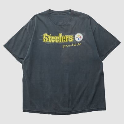 Pittsburgh Steelers 2000s T-shirt - Charcoal - 2XL by Fanatics Real Vintage