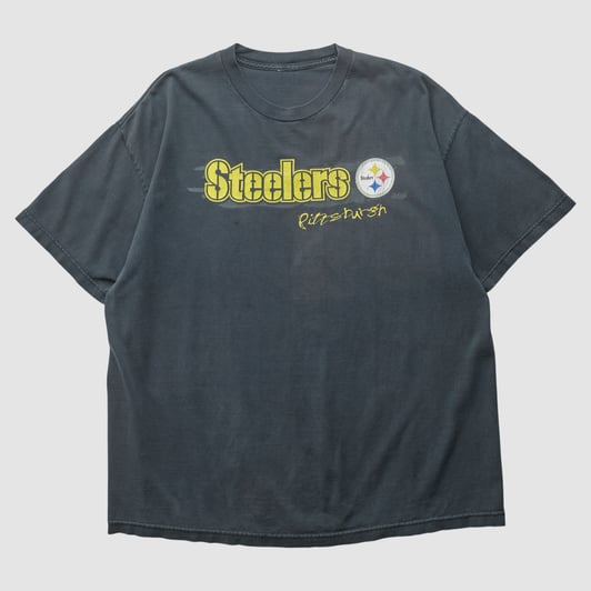 Pittsburgh Steelers 2000s T-shirt - Charcoal - 2XL by Fanatics Real Vintage