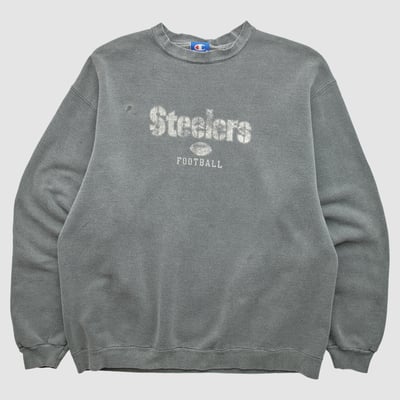 Pittsburgh Steelers Champion 2000s Pullover Sweatshirt - Gray - M by Fanatics Real Vintage