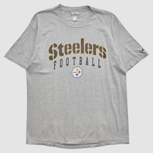 Pittsburgh Steelers Champion 2000s T-shirt - Heather Gray - XL by Fanatics Real Vintage