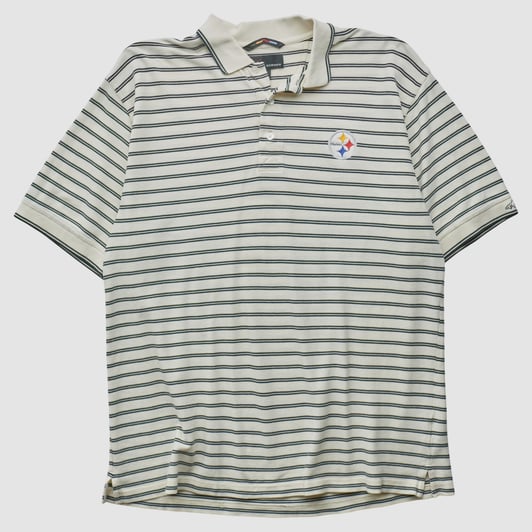 Pittsburgh Steelers Greg Norman 2000s Polo - Beige - L by Fanatics Real Vintage