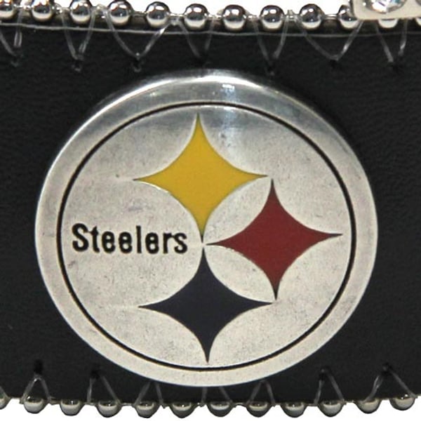 Pittsburgh Steelers Ladies Glitz Leather Belt - Black display picture 2