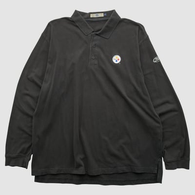 Pittsburgh Steelers Lee Apparel 2000s Long Sleeve Polo - Black - 2XL by Fanatics Real Vintage