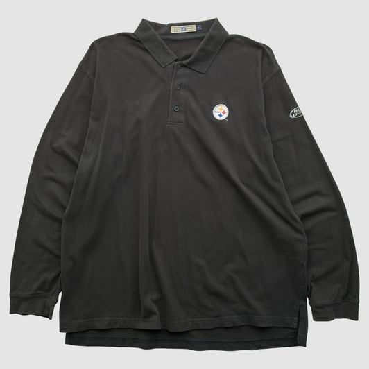 Pittsburgh Steelers Lee Apparel 2000s Long Sleeve Polo - Black - 2XL by Fanatics Real Vintage