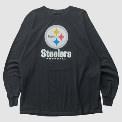 Pittsburgh Steelers Majestic 2000s Long Sleeve T-shirt - Black - 2XL by Fanatics Real Vintage