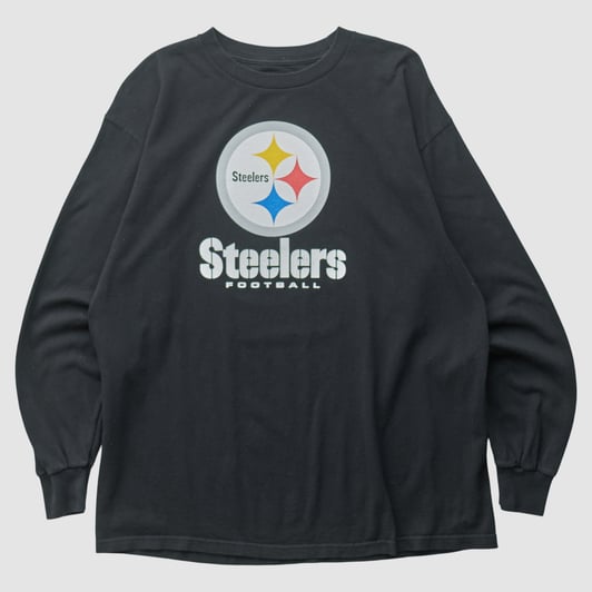 Pittsburgh Steelers Majestic 2000s Long Sleeve T-shirt - Black - 2XL by Fanatics Real Vintage