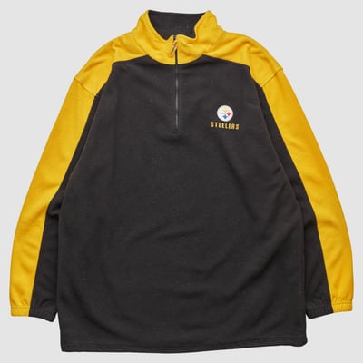 Pittsburgh Steelers NFL 2000s 1/4 Zip Sweatshirt - Black - M by Fanatics Real Vintage