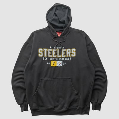 Pittsburgh Steelers NFL 2000s Hooded Pullover Sweatshirt - Black - L by Fanatics Real Vintage