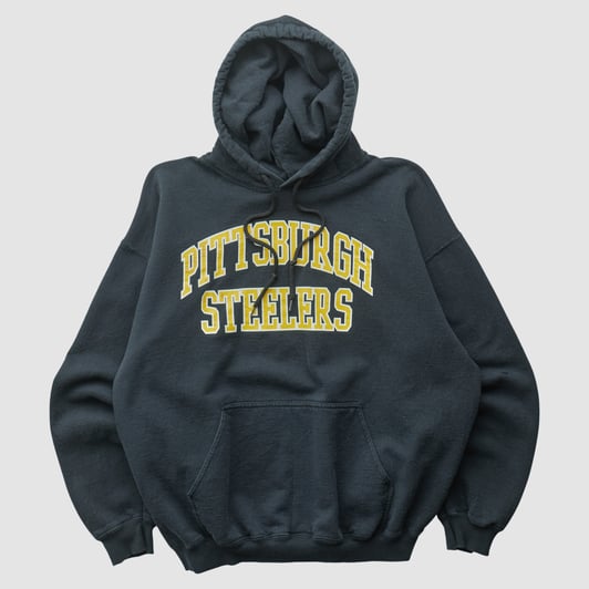 Pittsburgh Steelers NFL 2000s Hooded Pullover Sweatshirt - Black - M by Fanatics Real Vintage