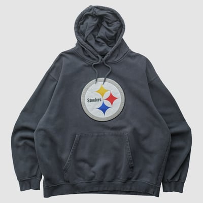 Pittsburgh Steelers NFL 2000s Hooded Pullover Sweatshirt - Charcoal - M by Fanatics Real Vintage
